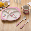Kids Dinnerware Set 5PCS with Gift Box - Bamboo Fiber GREAT GIFT