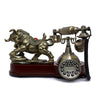 Vintage Antique Retro Caller ID Handset Desk wood Telephone Handfree Bull