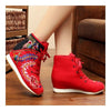 Sports Boots Vintage Beijing Cloth Shoes Embroidered Boots red 35