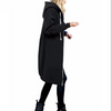 Damen Reisverschluss Vorne Fleece Lang Kapuzenpullover Jacke Übergröße