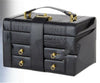 Portatif Transportant Boîte Bijoux Cuir Synthétique Organiseur de Stockage Luxe