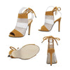 Cromático Color Arcoiris Sandalias Tacón Alto Gladiador Zapatos de Aguja Verano