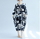Black & White Abstract Print Oversized Baggy Tunic Long Dress