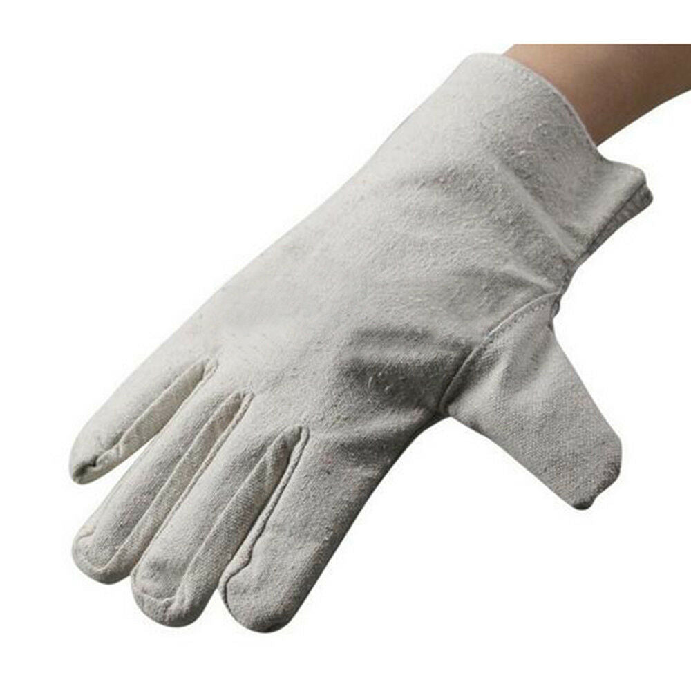 1 pair Work Protection Canvas Pure Cotton Thick Gloves 24cm