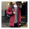 Man Cloth Down Coat Thick Long Fur Collar  wine red