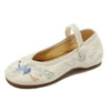 Damen Chinesisch Ethnische Stickerei Ballerinas Marry Janes Tanzen Schuhe Winde