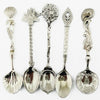 5 Pcs Alloy Vintage Royal Style Bronze Carved Small Coffee Spoon Flatware