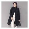 Winter Woman Slim Middle Long Thick Warm Down Coat   black