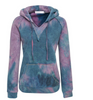 Damen Farbverlauf Batik Farbe Fleece Kapuzenpullover Sweatshirt Pullover Top