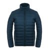 Claro Fino Plumón Hombre Cuello Alto Invierno Talla Grande Azul Oscuro