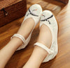Vintage Chinesisch Ethnische Stickerei Hoher Absatz Aufzug Tanzen Schuhe Vögel