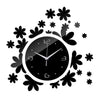 Acrílico Bricolaje Reloj de Pared Espejo Creativo Silencioso Negro