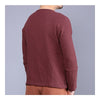 Platte Knopf Top Flax Jacke Mantel Vintage Weinrot