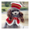 Dog Pet Clothes Cloak Wig Hat Suit   PF12 red