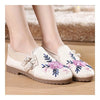 Old Beijing Cloth Embroidered Shoes Elegant   white