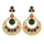 Ethnic Colorful Alloy diamond crescent earrings   DARK GREEN+ORANGE