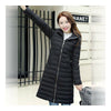 Invierno Plumón Mujer Medio Largo Grueso Claro Talla Grande Negro