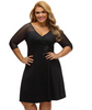 Sexy Plus Size High Waist Mesh Insert Boutique Party Dress