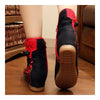 Vintage Beijing Cloth Shoes Embroidered Boots black 35