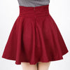 High Waisted Bust Skirt Middle Long Pleated A-line Skirt wine red S
