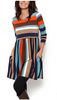 Fashion Multi Stripe Casual Long Blouse Shirt Top One-Piece Dress