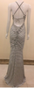 Sexy Black & White  Navy Stripe Ruched Back Maxi Long Party Event Formal Dress
