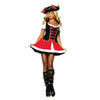 Sexy Jeu Vêtement Rouge Vif Dos-Nu Haut Tube Pirate Halloween Jeu Uniforme