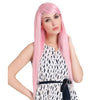 55cm Lisse Cosplay Anime Épaisseur Perruque Rose Cheveux Bonnet