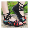 Old Beijing Cloth Embroidered Shoes Comfortable Sandals   black