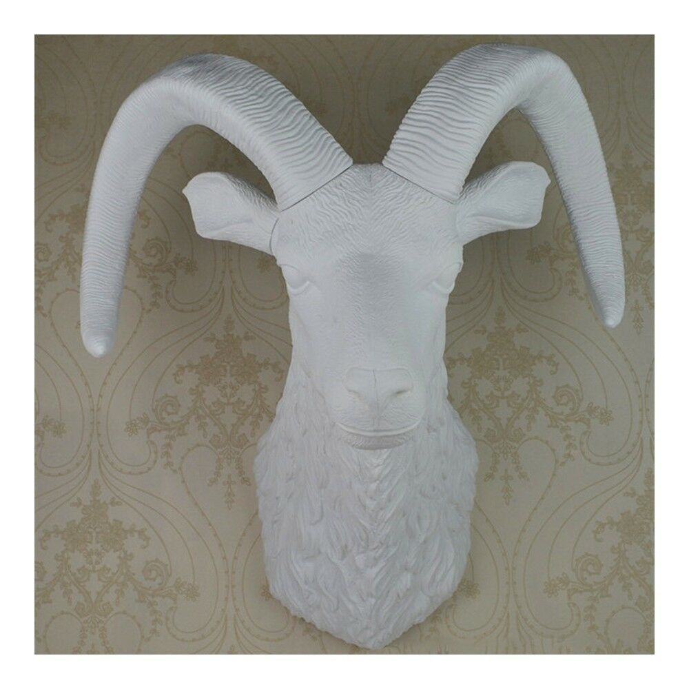 Sheep Head Wall Hanging Decoration Plastic white