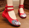 Damen Chinesisch Ethnische Stickerei Flach Ballett Marry Jane Tanz Schuhe Maske