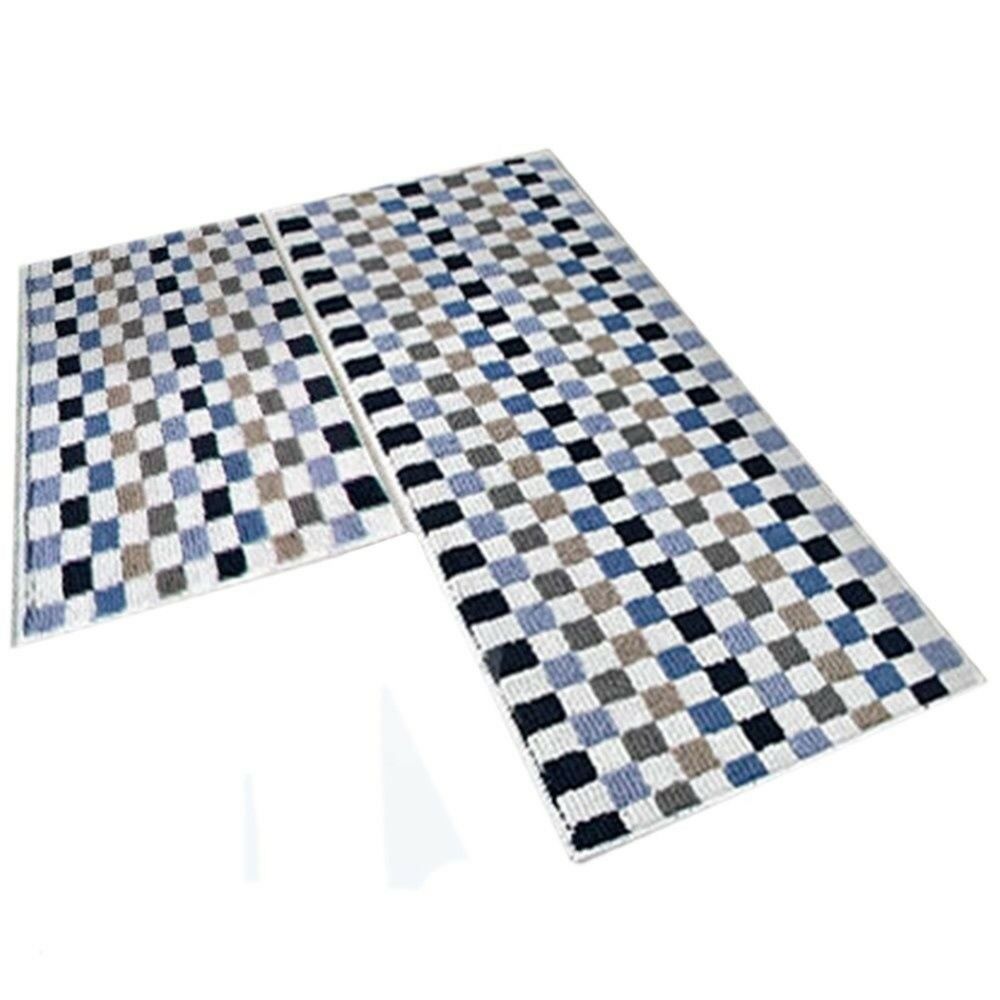 Mosaic Ground Foot Door Non-slip Mat Carpet  blue   45*60cm
