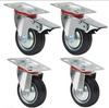 75mm 3” Caucho Rueda Giratoria 4 Unidades Kit