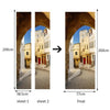 Neuf 3d Diy PVC Imperméable Porte Autocollant Mural Étroit Rue Qd060