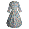 Hepburn Style Revers Drucken Big Schößchen Vintage Kleid