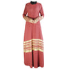Musulmane Vêtements Manches Longues Doré Robe Rayure