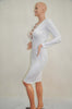 Women Sexy Lace Up Long Sleeve Bandage Club Bodycon Party Cocktail Pencil Dress