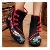 Vintage Beijing Cloth Shoes Embroidered Boots 12-03   black  35