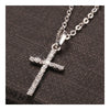 Cross Pendant Zircon Diamanted Necklace   silver