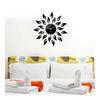 Acrílico Girasol Espejo Cuarto de Estar Reloj de Pared Negro