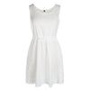 Elástico con Cordones Vestido Hermoso Hueco Verano Blanco