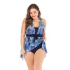 Mujer Classic Azul Marino Peces Acolchado de una Sola Pieza Vestido Bañador
