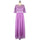 Lace Macrame Sexy Chiffon Full Dress   purple