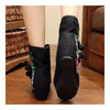 Double Butterfly Vintage Beijing Cloth Shoes Embroidered Boots   black  35