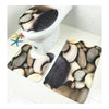 Toilet Seat 3pcs Set Ground Mat Carpet Anti-skdding