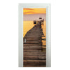 Door Sticker New 3D DIY PVC Waterproof  Door Wall Mural Wharf Dock qd046