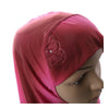 Dignified Temperament Muslim Kerchief Scarf Hat Zircon Printing   11