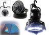 2 en 1 18 Led Flexible Tente Camping Lumière avec Ventilateur de Plafond