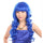 60cm Long Curly Front Lace Cosplay Party one piece Hair cap Wig  Sapphire Blue
