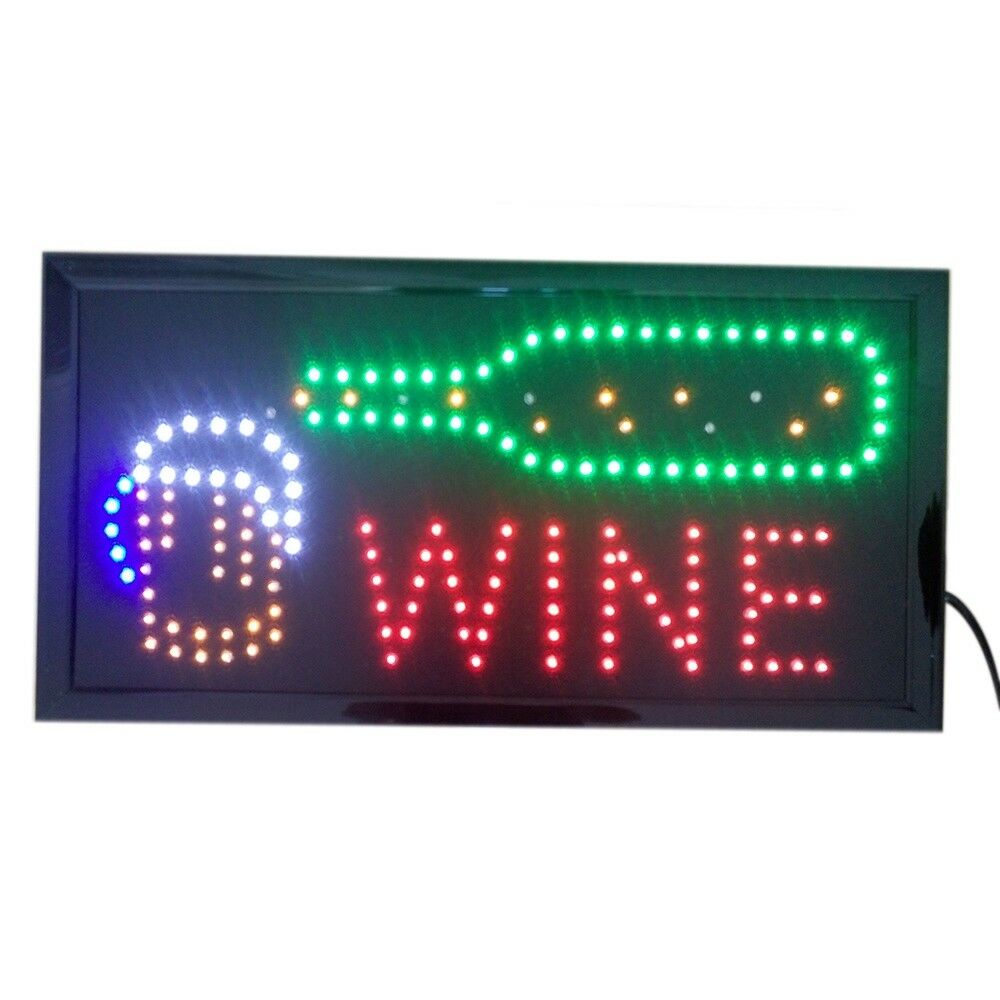 Wine Neon Lights LED Animated Customers Attractive Sign 110V